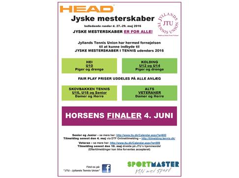 Jyske Mesterskaber Udendørs 2016 - indbydelse, spillesteder
